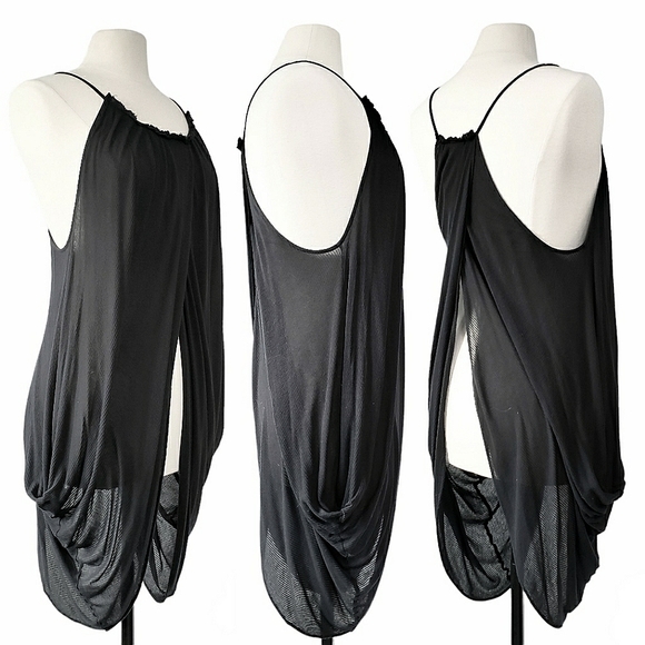 Urban Outfitters x Silence + Noise | Overlap Split Drape Top | Black | Small - Picture 4 of 12